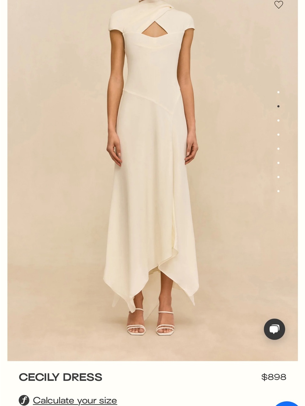 cult gaia Cream Asymmetric Cecily Midi Dress